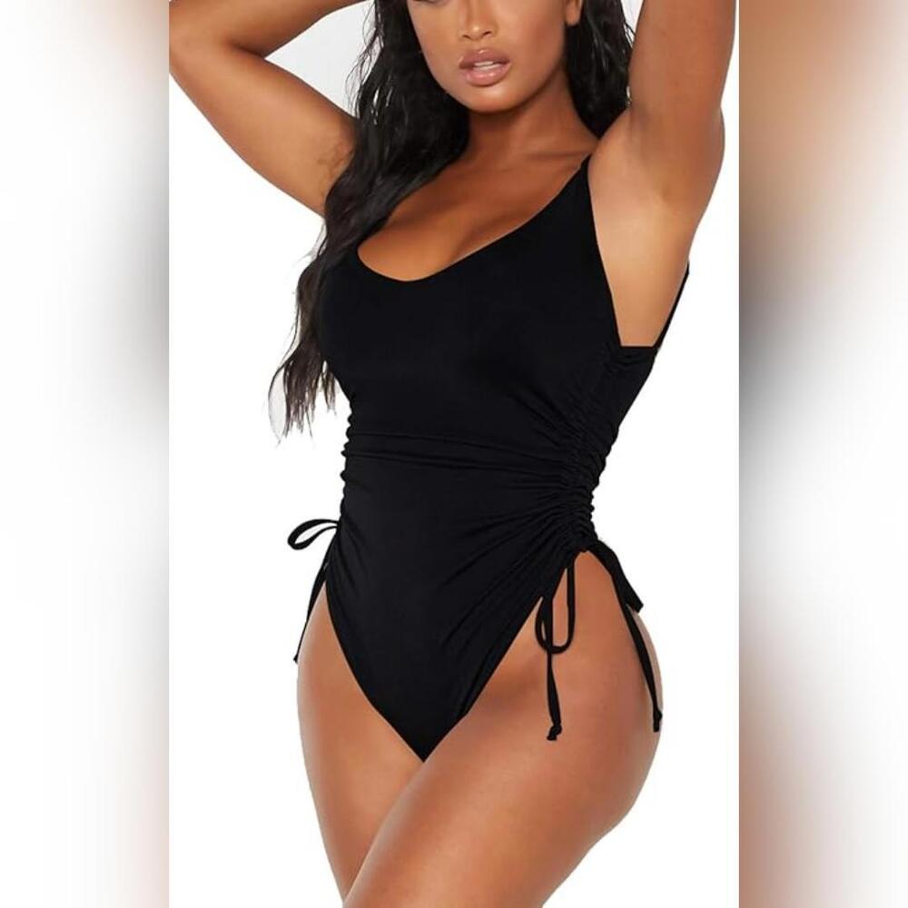NWOT Viottiset Ruched High Cut One Piece Swimsuit, 2XL